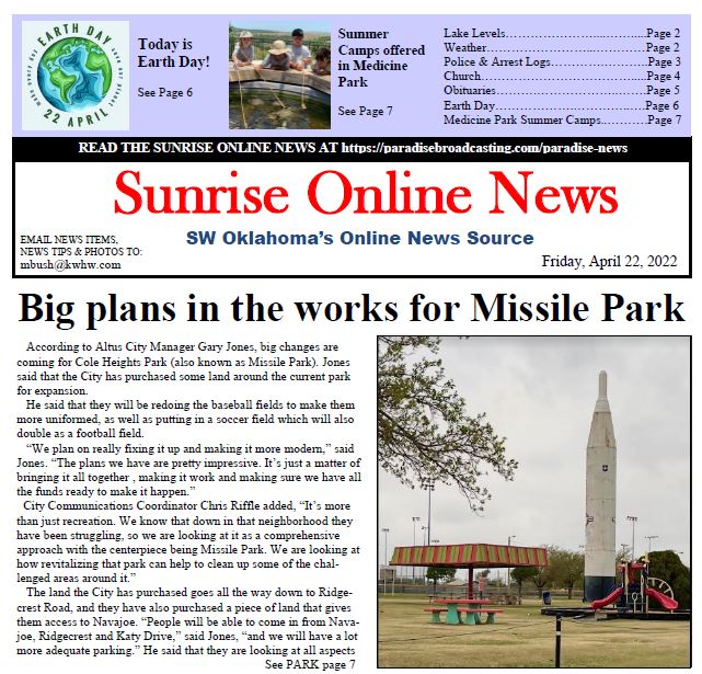 Read more about the article Friday, April 22, 2022 SUNRISE ONLINE NEWSPAPER