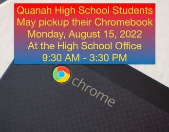 Read more about the article Chromebook pickup today for Quanah High students