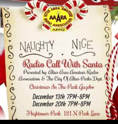 Read more about the article Radio Calls With Santa being offered by AAARA & City of Altus Parks Department