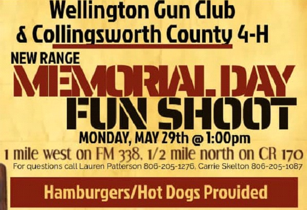 Read more about the article Memorial Day Fun Shoot being held by Wellington Gun Club and Collingsworth County 4-H